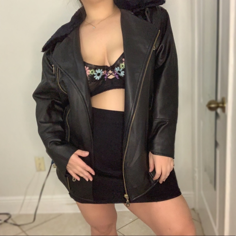 PLUS Badass Black Pu Leather Jacket